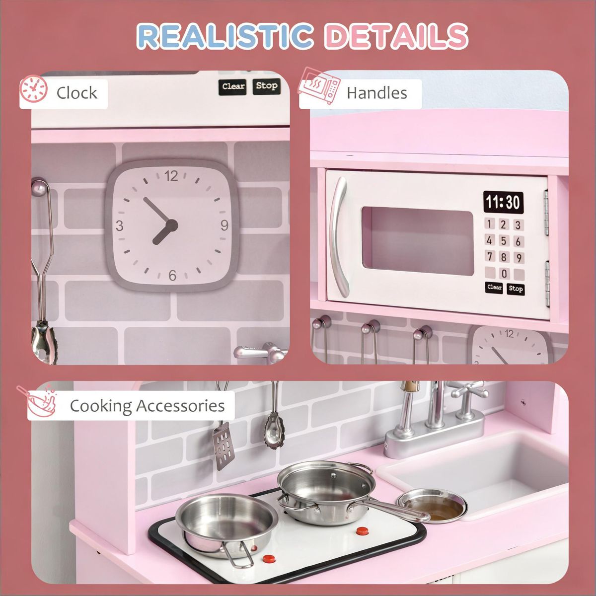 Play Kitchen with Water Dispenser and Oven — view 3