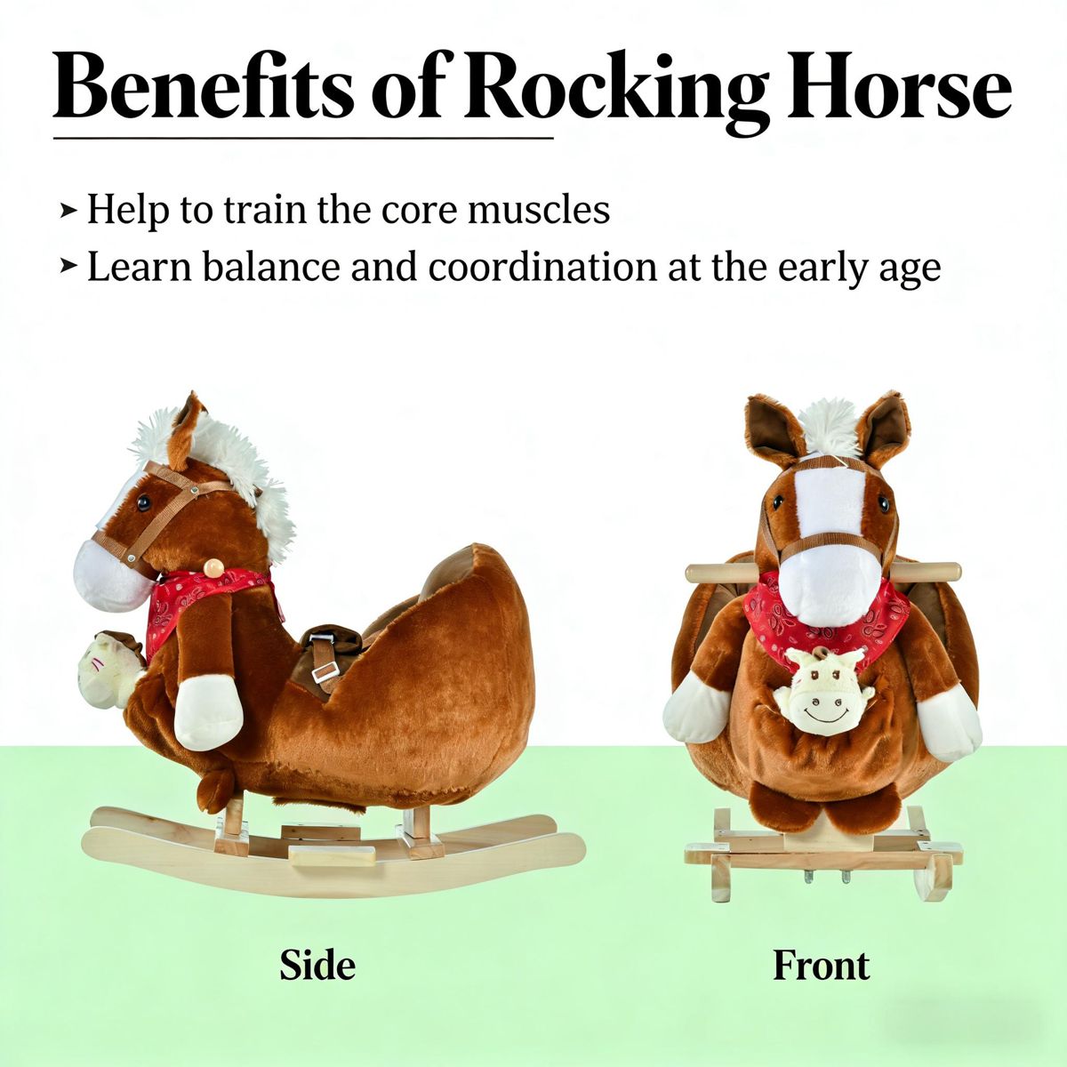 Soft Fabric Rocking Horse with Lullaby — view 2