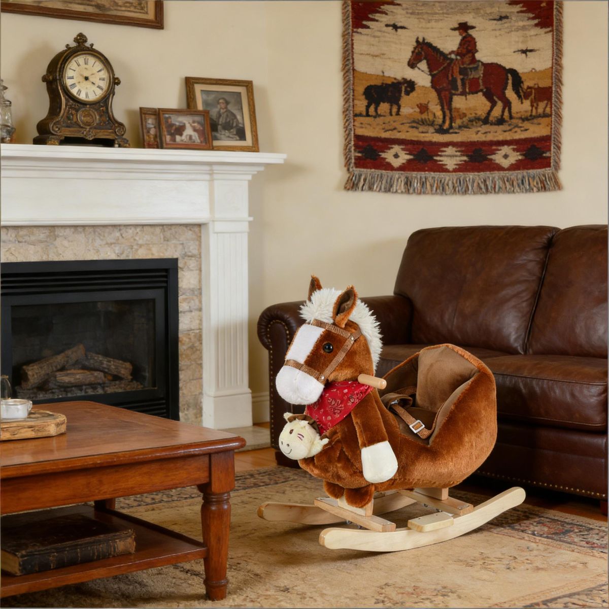 Soft Fabric Rocking Horse with Lullaby — view 3