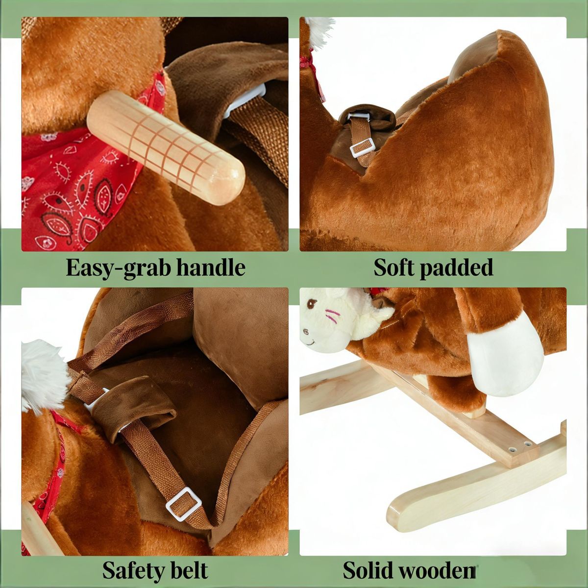 Soft Fabric Rocking Horse with Lullaby — view 4