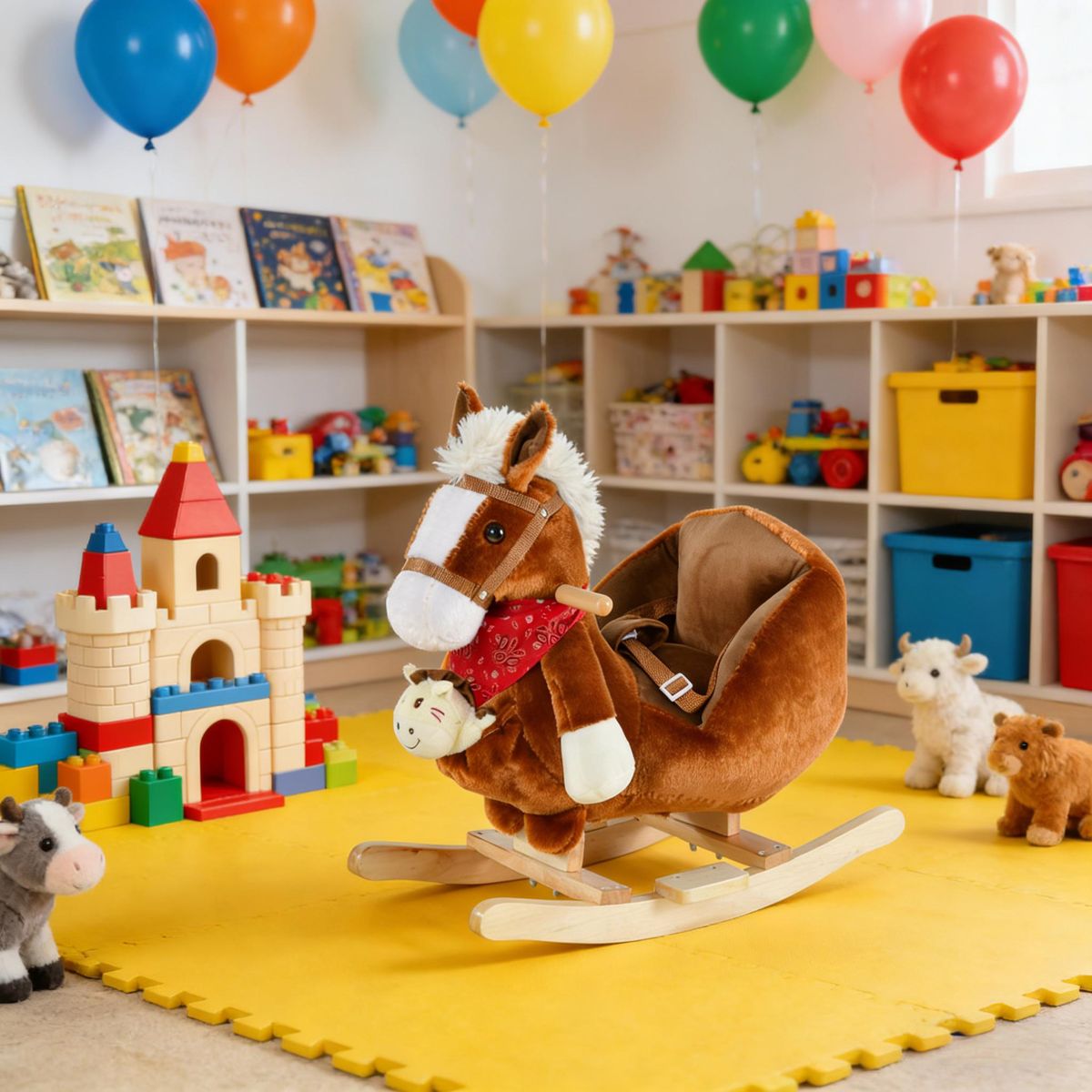 Soft Fabric Rocking Horse with Lullaby