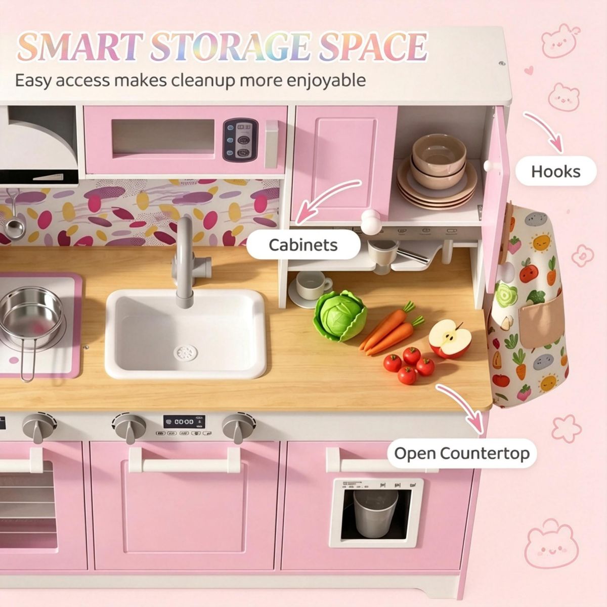 Modern Play Kitchen Center with Open Shelves — view 4