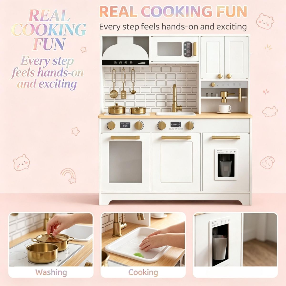 All-in-One Play Kitchen with Storage Cabinets — view 4