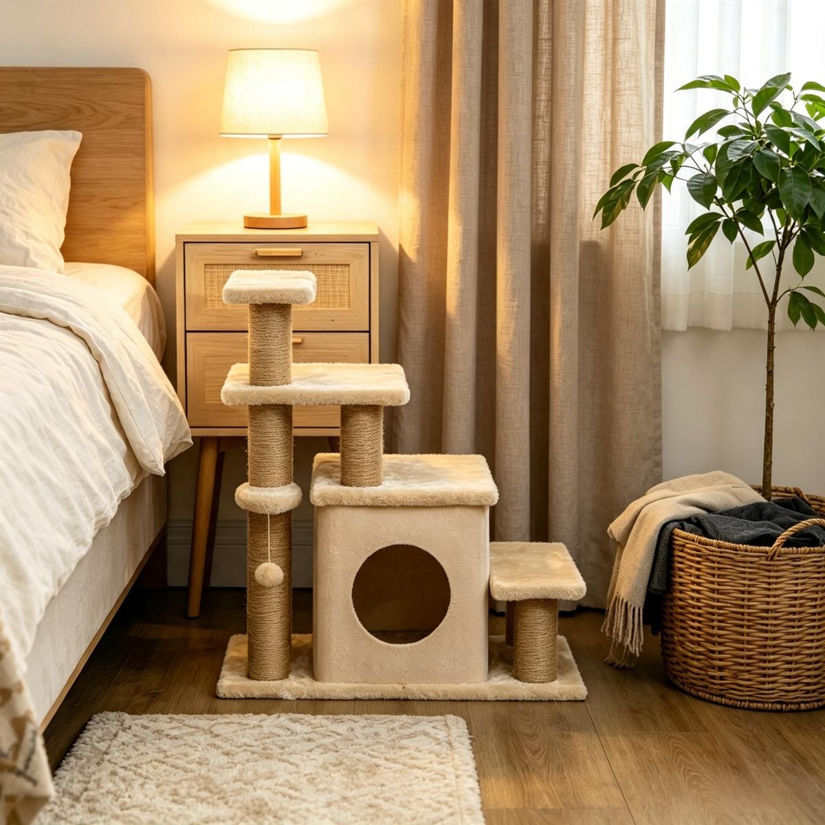 Adjustable Cat Stairs with Scratching Posts