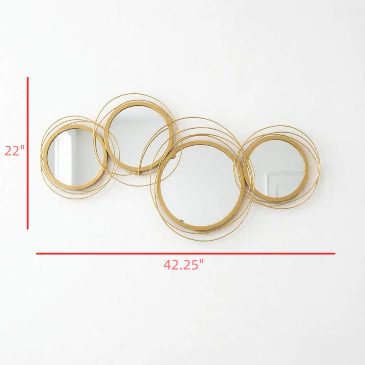 42-Inch Overlapping Rings Wall Mirror — view 4