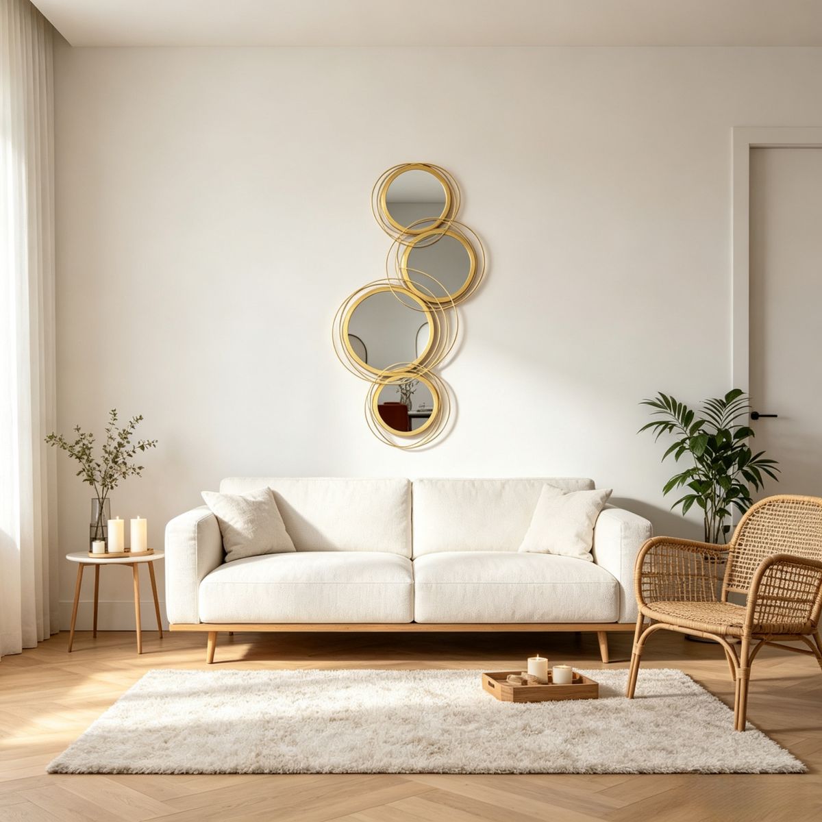 42-Inch Overlapping Rings Wall Mirror