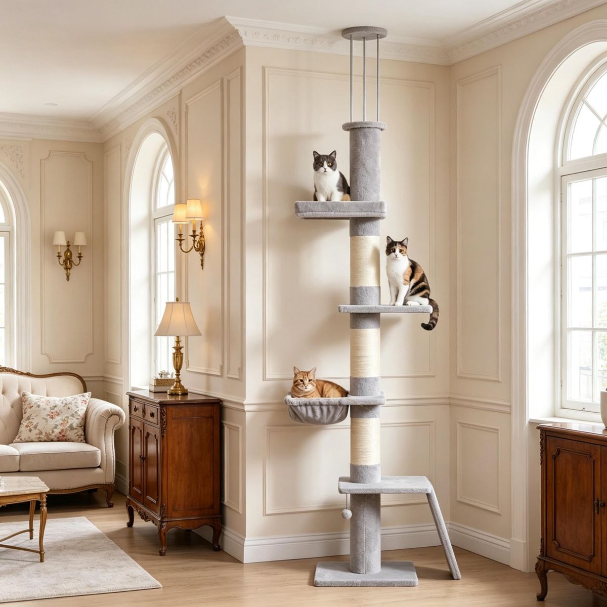 Adjustable Floor-to-Ceiling 5-Level Cat Tree — view 2
