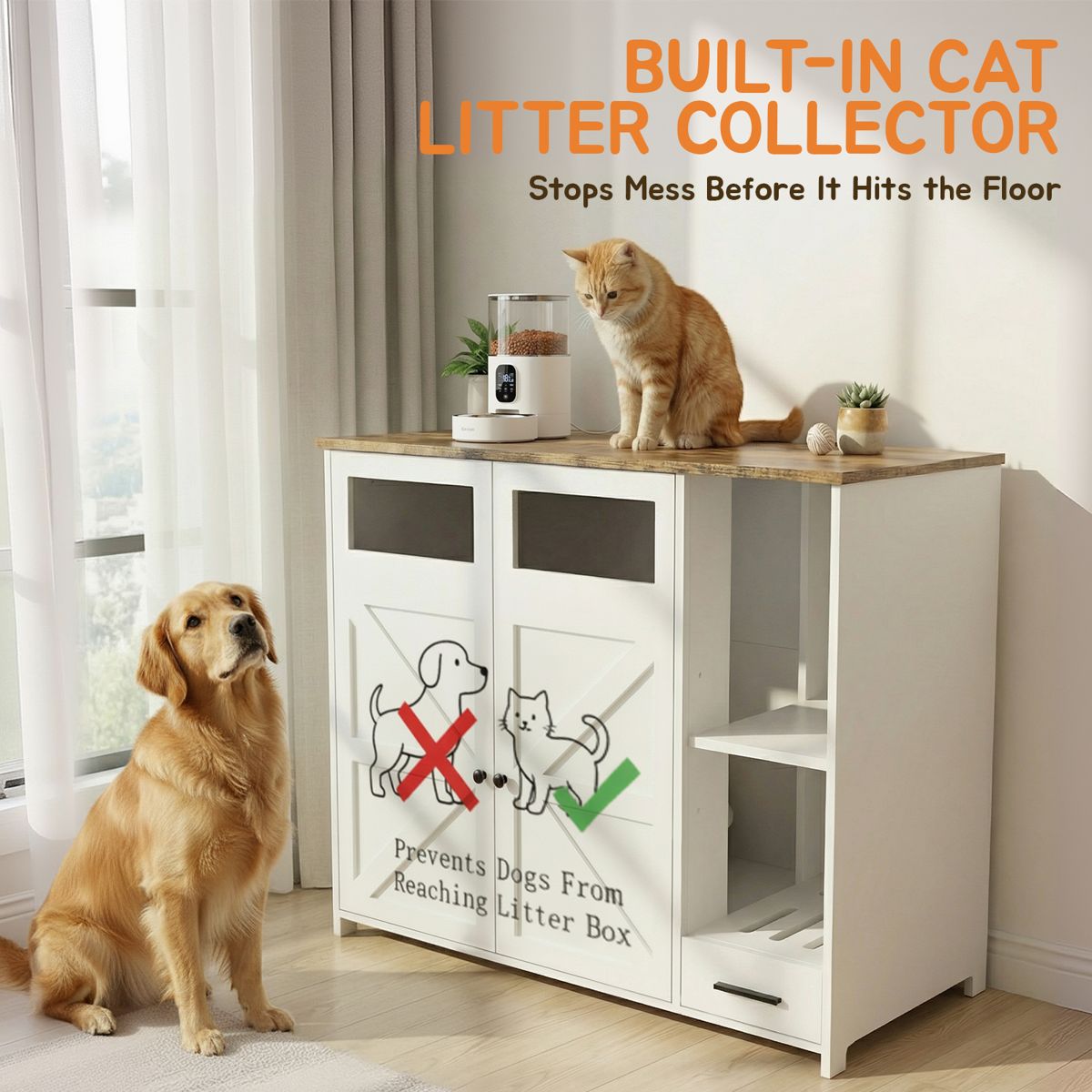 Extra-Large Litter Cabinet with Power Strip — view 3