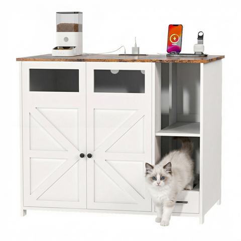 Extra-Large Litter Cabinet with Power Strip