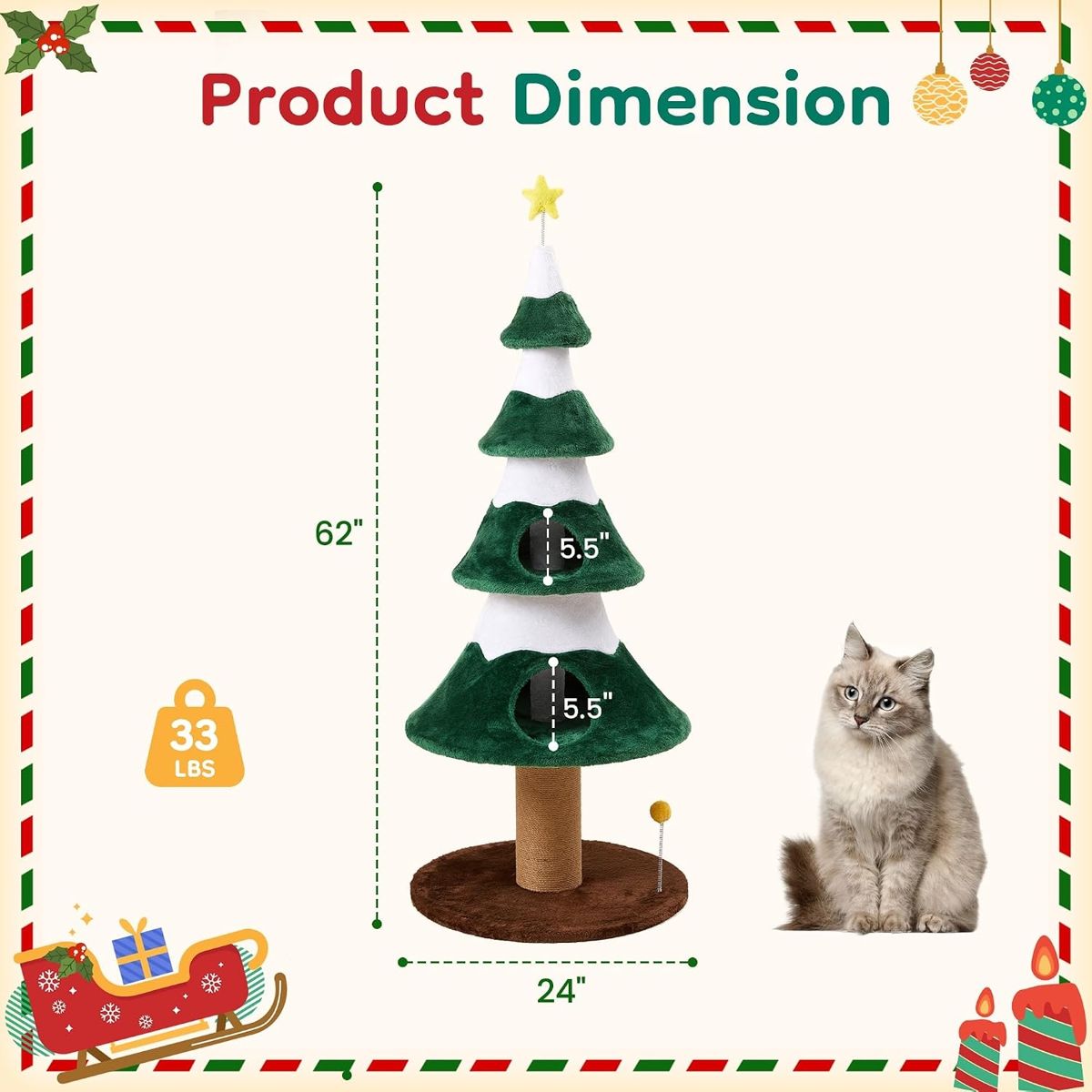 62-Inch Plant-Style Cat Tree with Condo — view 2