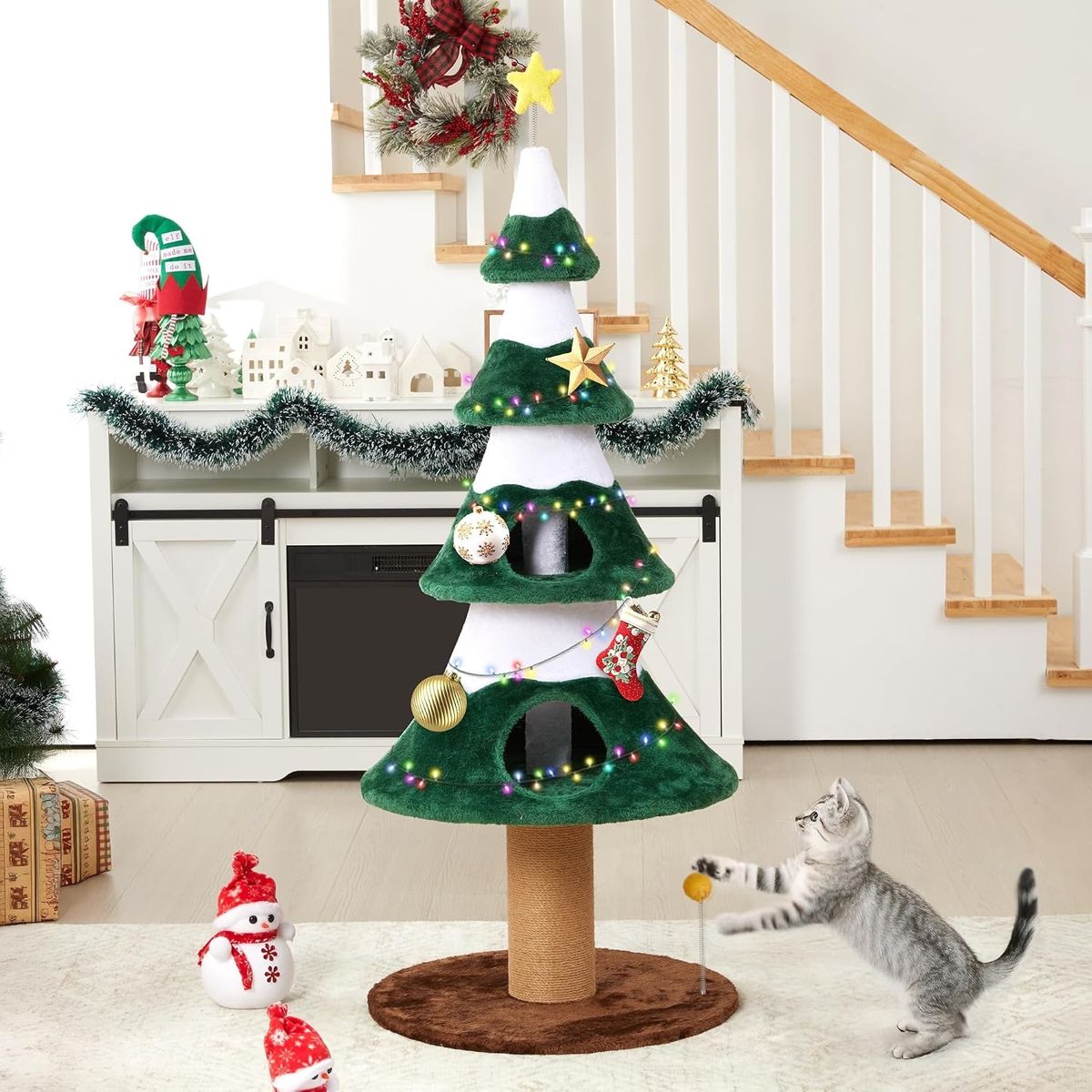 62-Inch Plant-Style Cat Tree with Condo — view 3