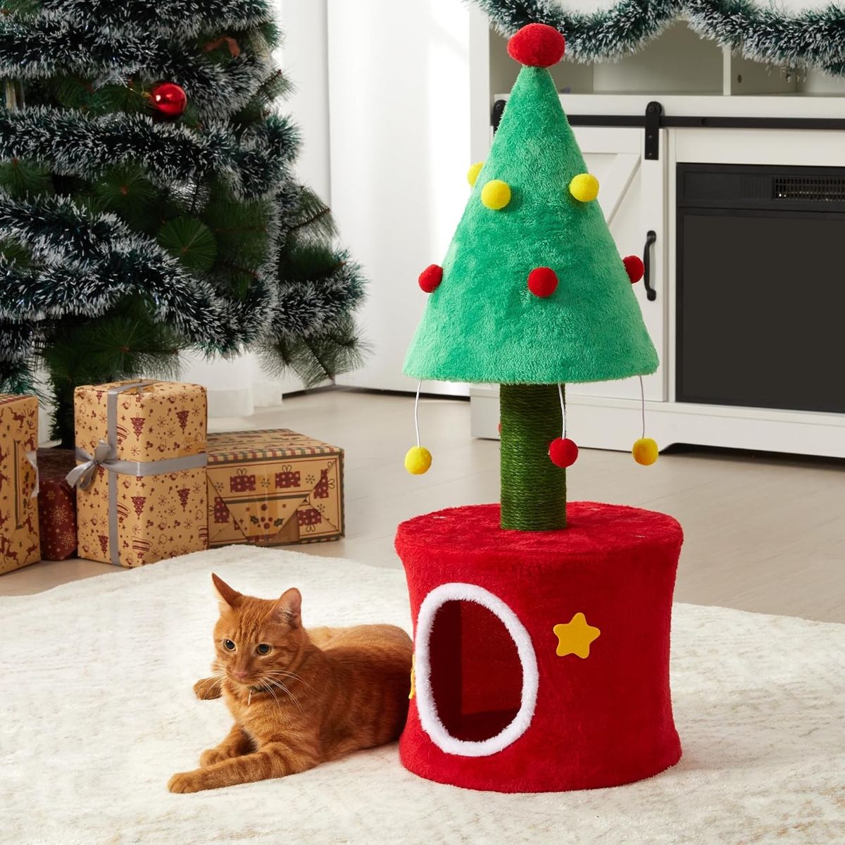 Compact Cat Tree with Sisal Post and Bed