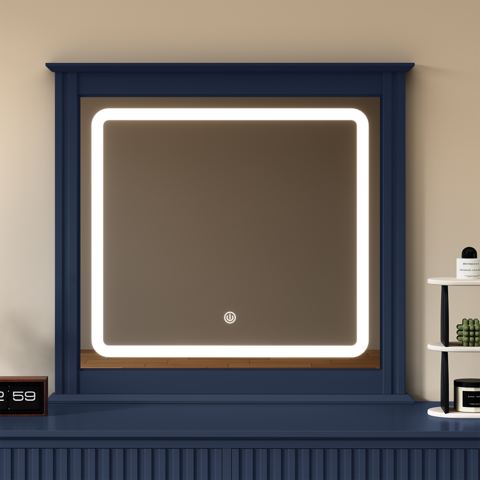 Blue Striped LED Vanity Mirror