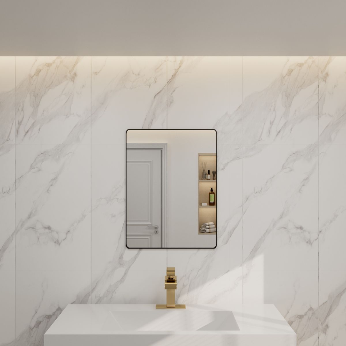 32x24-Inch Metal Frame Wall Mirror — view 2