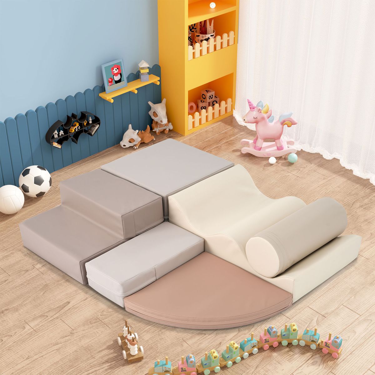 6-Piece Soft Foam Climb and Crawl Playset