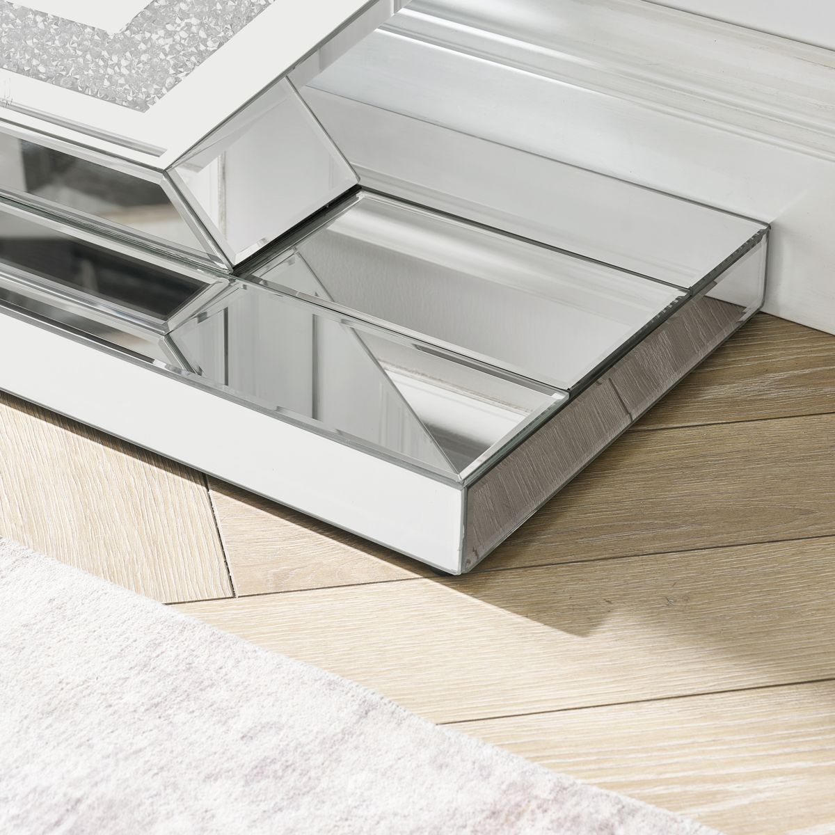 Mirrored Console Table with Octagonal Base — view 4