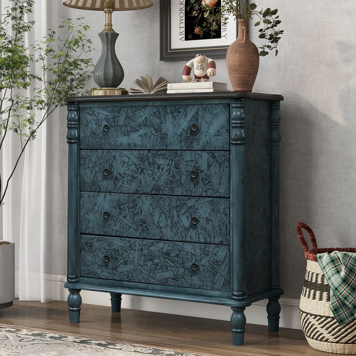 32-Inch Farmhouse Chest of Drawers — view 2