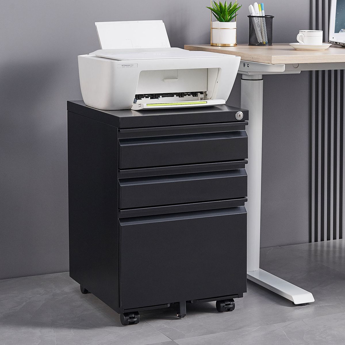 Three-Drawer Locking Mobile File Cabinet — view 2