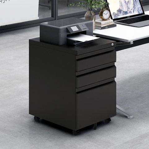 Three-Drawer Locking Mobile File Cabinet