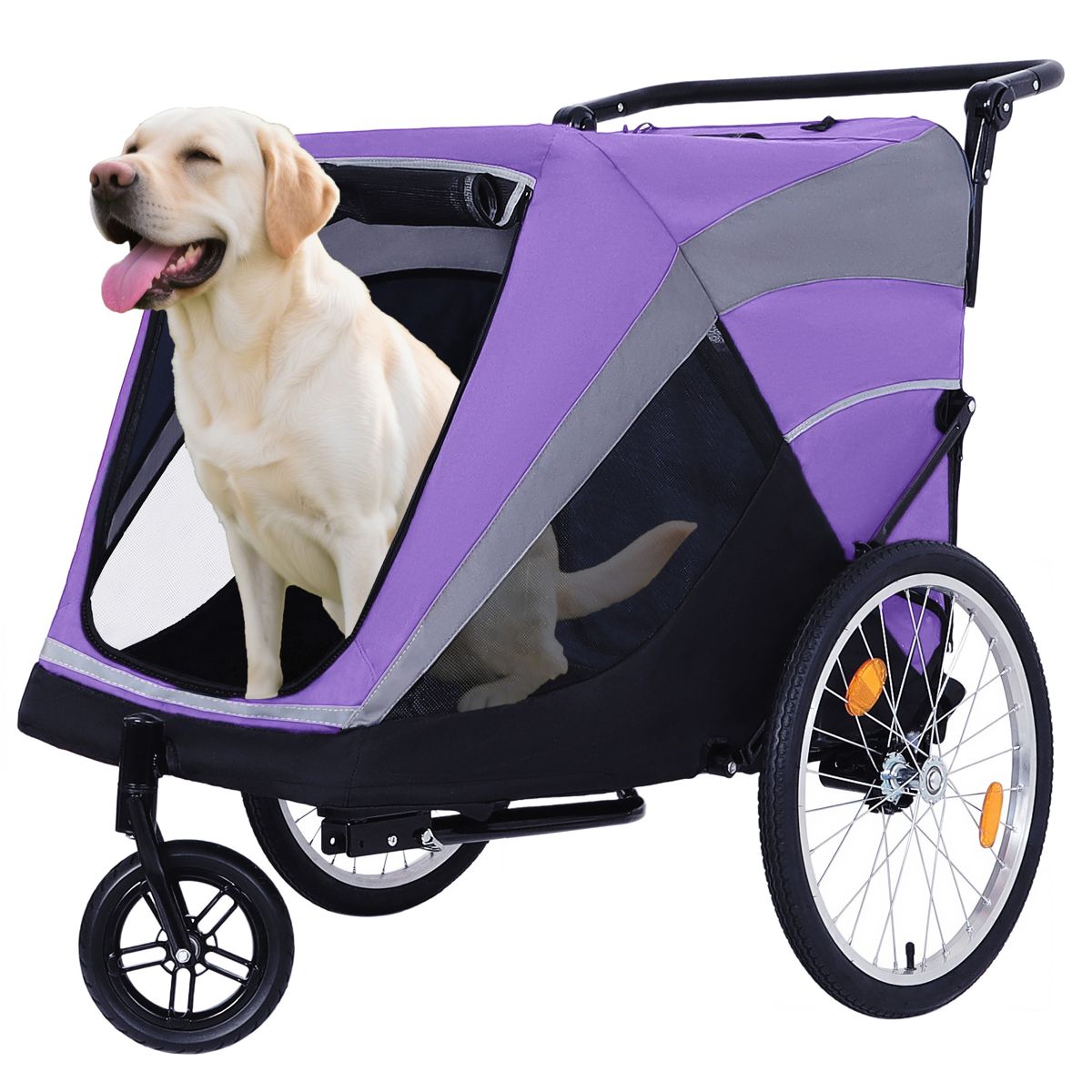 2-in-1 Pet Bike Trailer and Push Cart