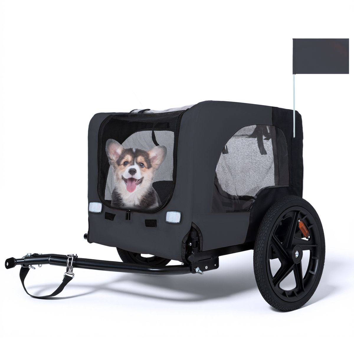 Collapsible Pet Bike Trailer with 16-Inch Wheels