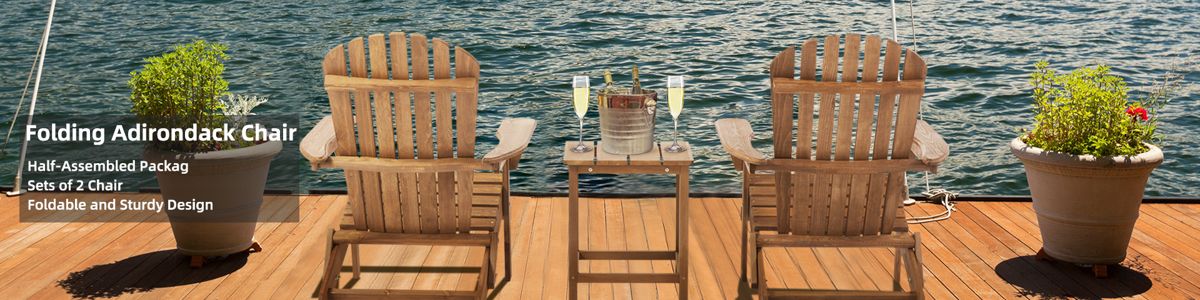 Folding Hemlock Adirondack Chairs, Set of 2 — view 2