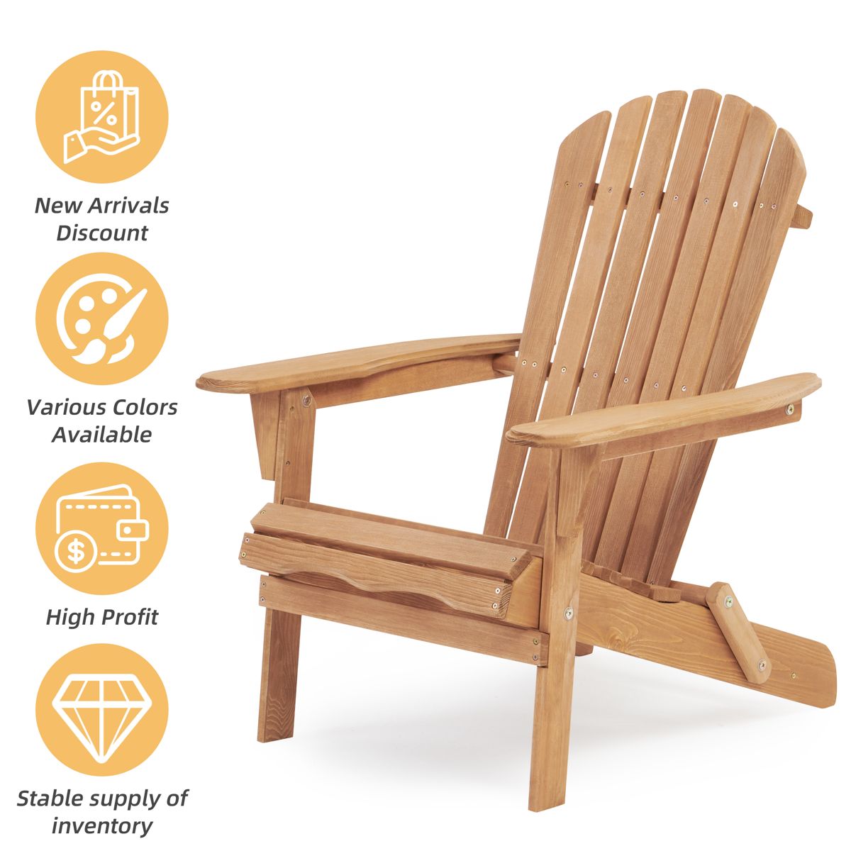 Folding Hemlock Adirondack Chairs, Set of 2 — view 3