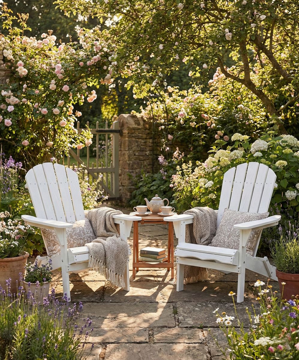 Folding Solid Wood Adirondack Chair — view 2