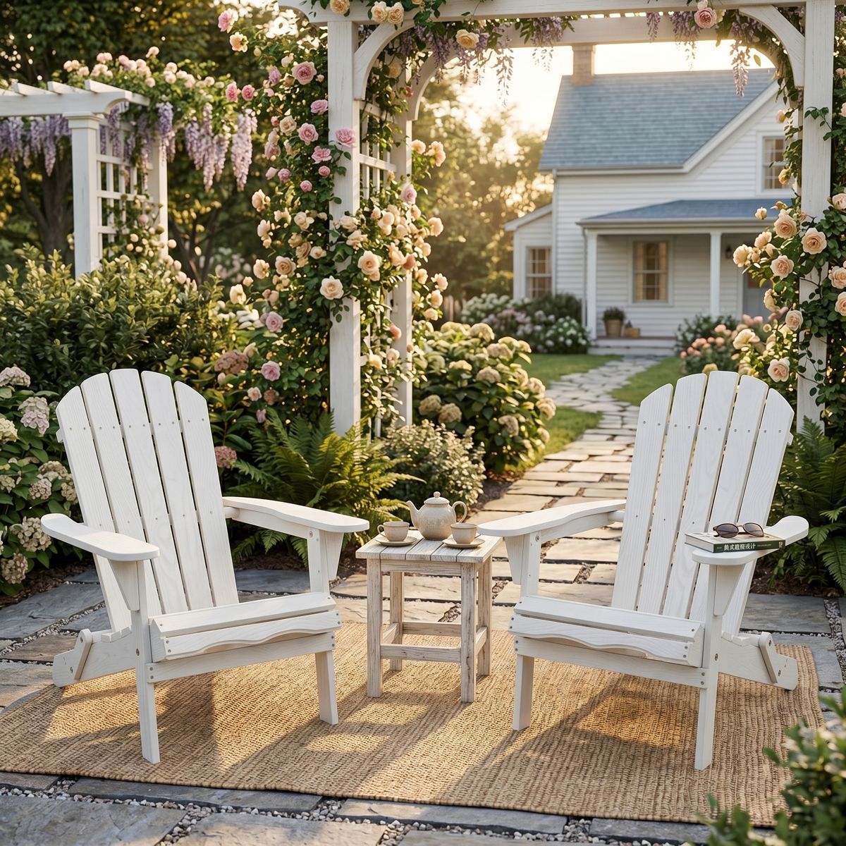 Folding Solid Wood Adirondack Chair — view 3