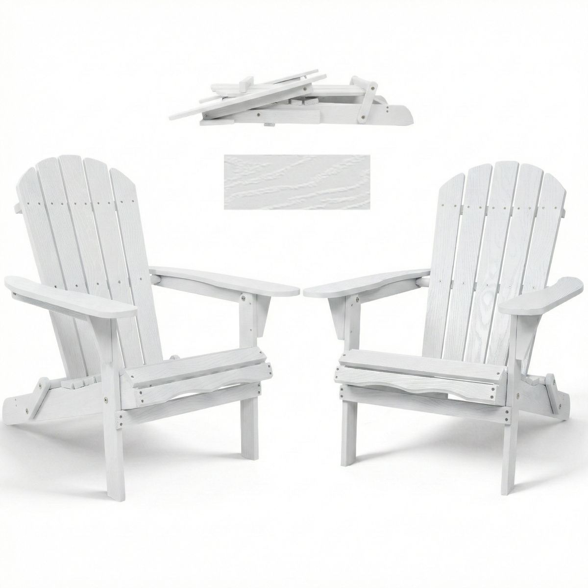 Folding Solid Wood Adirondack Chair — view 4