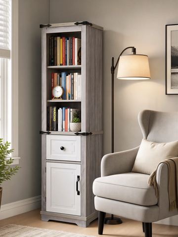 63-Inch Narrow Linen Tower with Drawer
