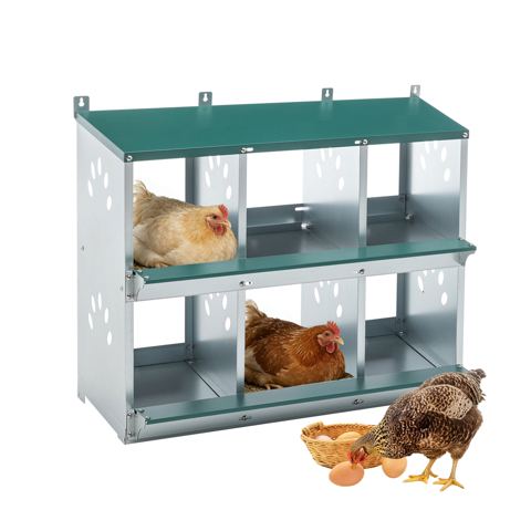 Six-Compartment Galvanized Chicken Nesting Box