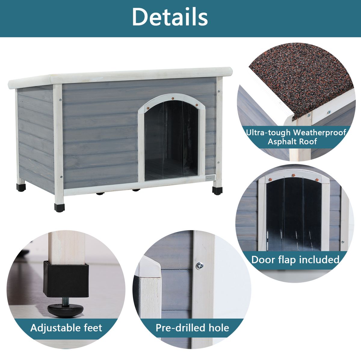 Medium Outdoor Dog House with Elevated Floor — view 4