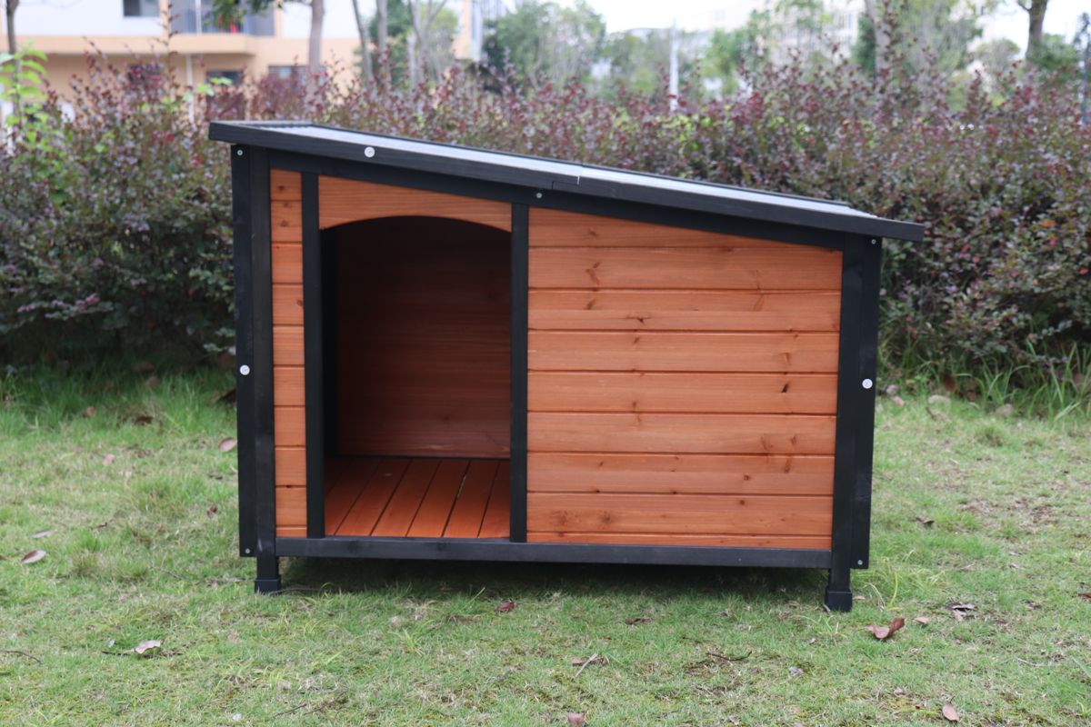 46-Inch Solid Wood Dog House with Raised Feet — view 2