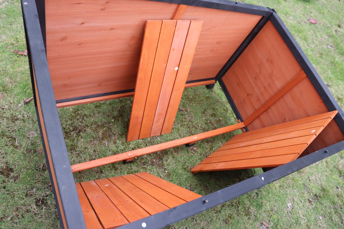 46-Inch Solid Wood Dog House with Raised Feet — view 4