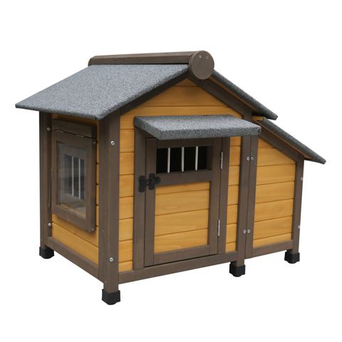 Solid Wood Dog House with Insulated Felt Roof — view 1