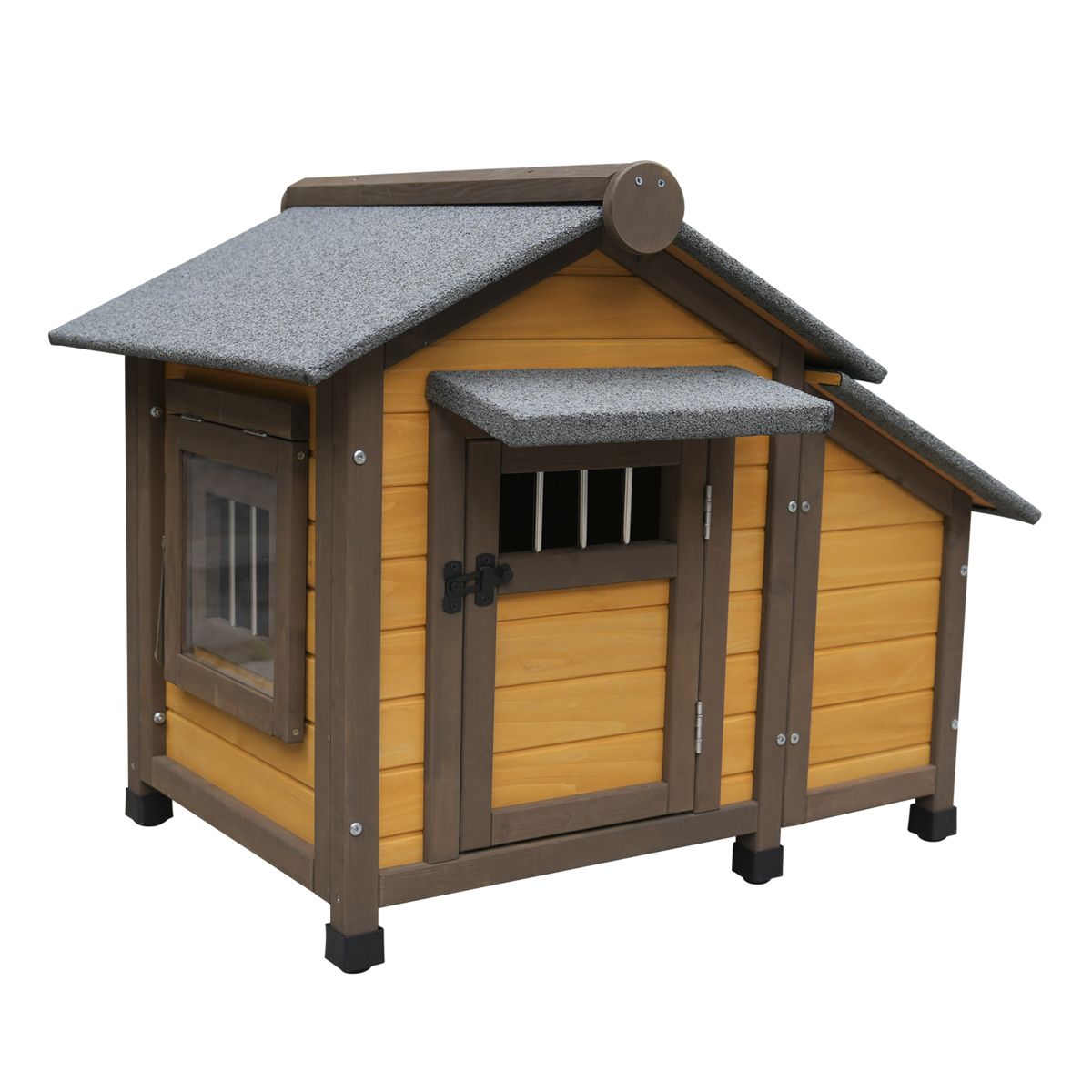 Solid Wood Dog House with Insulated Felt Roof