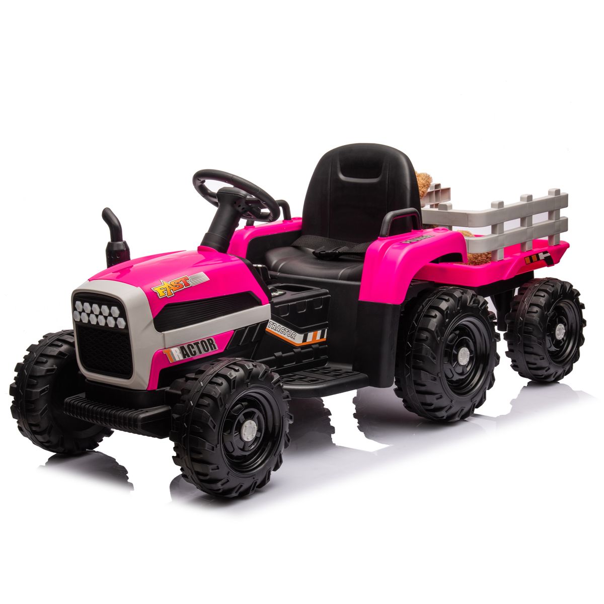 24V Kids Ride-On Tractor with Trailer — view 3