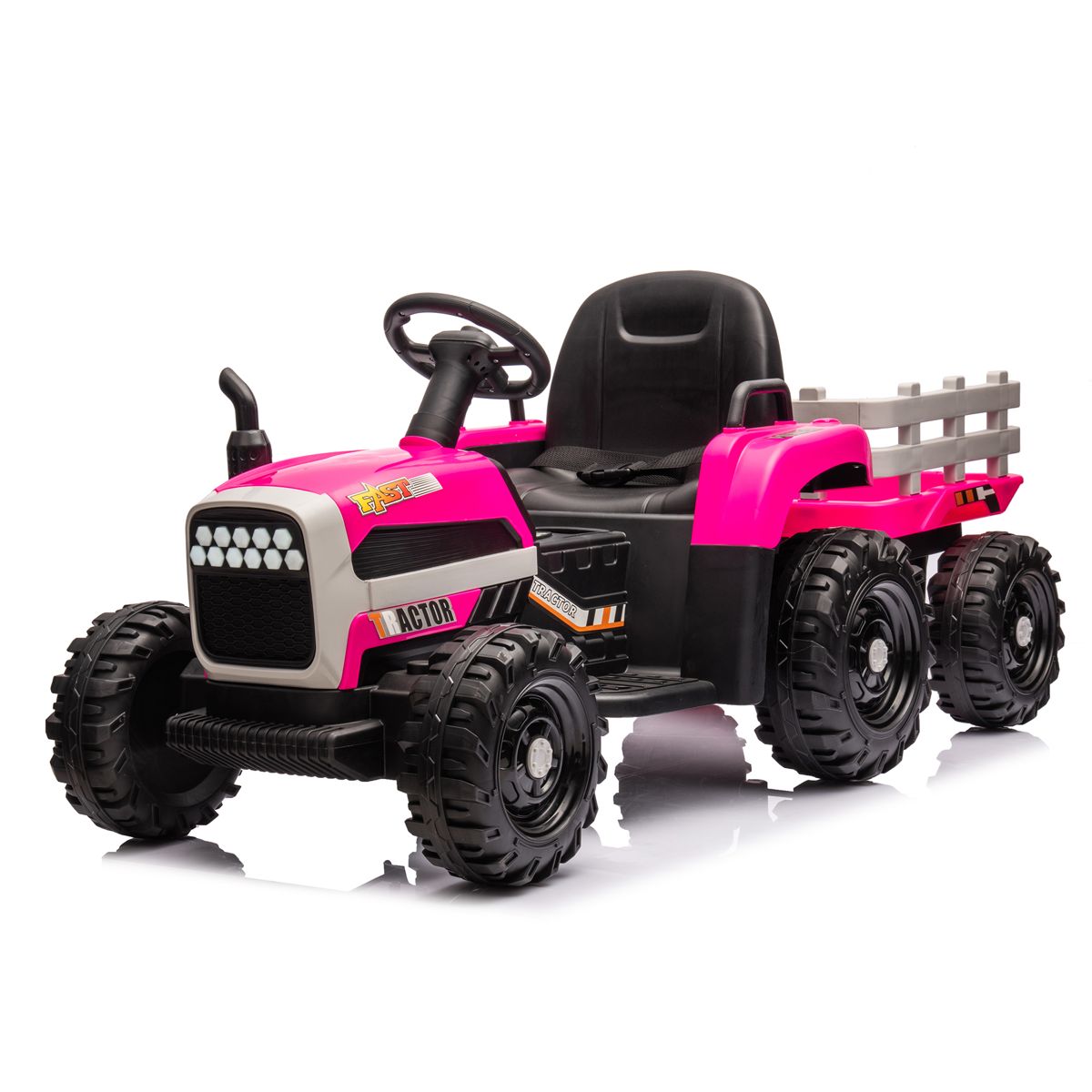 24V Kids Ride-On Tractor with Trailer — view 4
