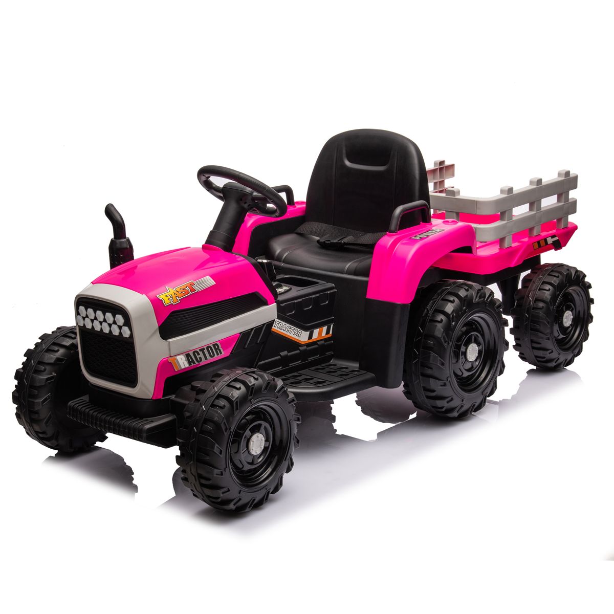 24V Kids Ride-On Tractor with Trailer