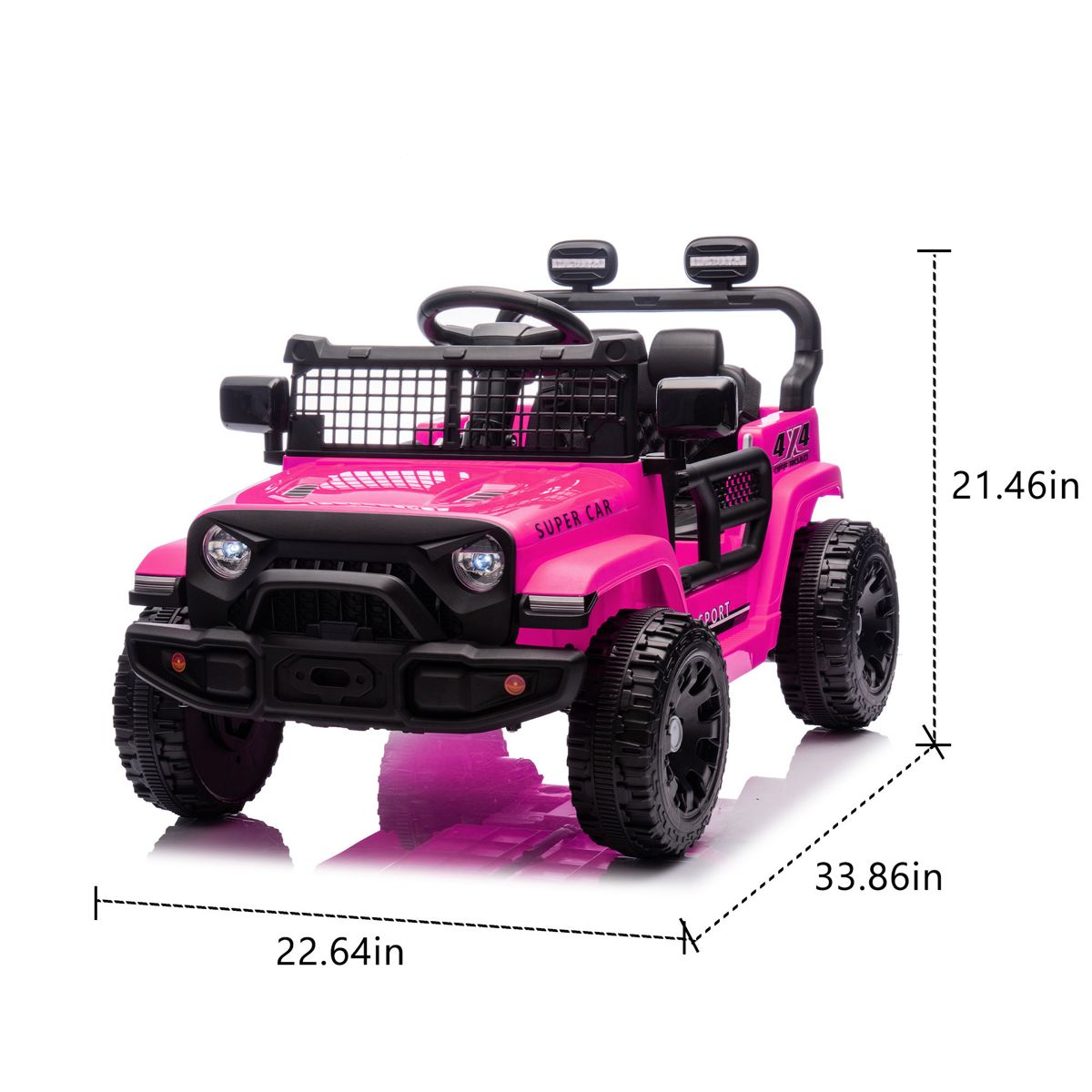 24V Ride-On Car with Remote Control, Pink — view 2