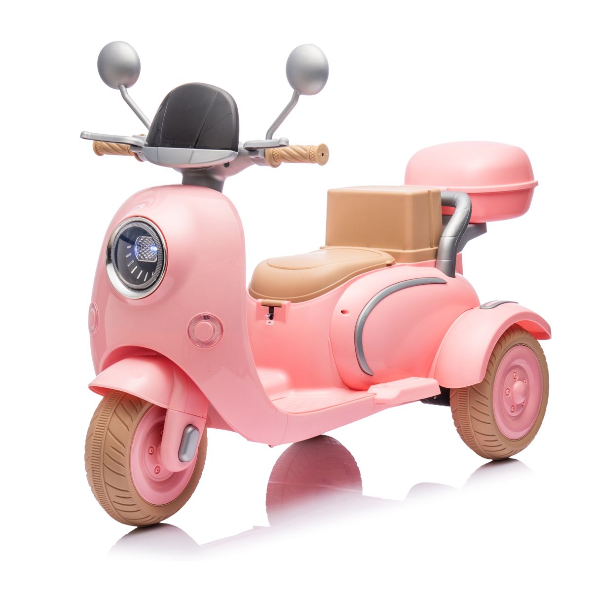 12V Two-Seater Ride-On Motorcycle, Pink — view 4