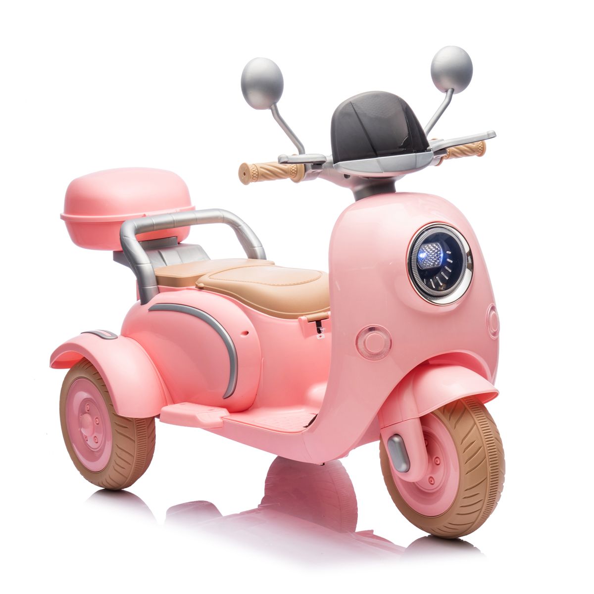 12V Two-Seater Ride-On Motorcycle, Pink