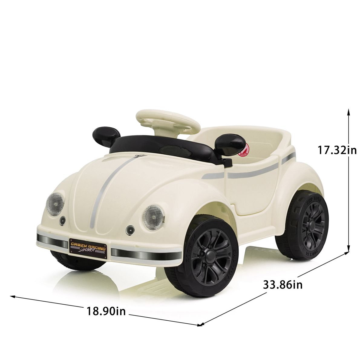 12V Vintage-Style Kids Ride-On Car with Remote — view 2
