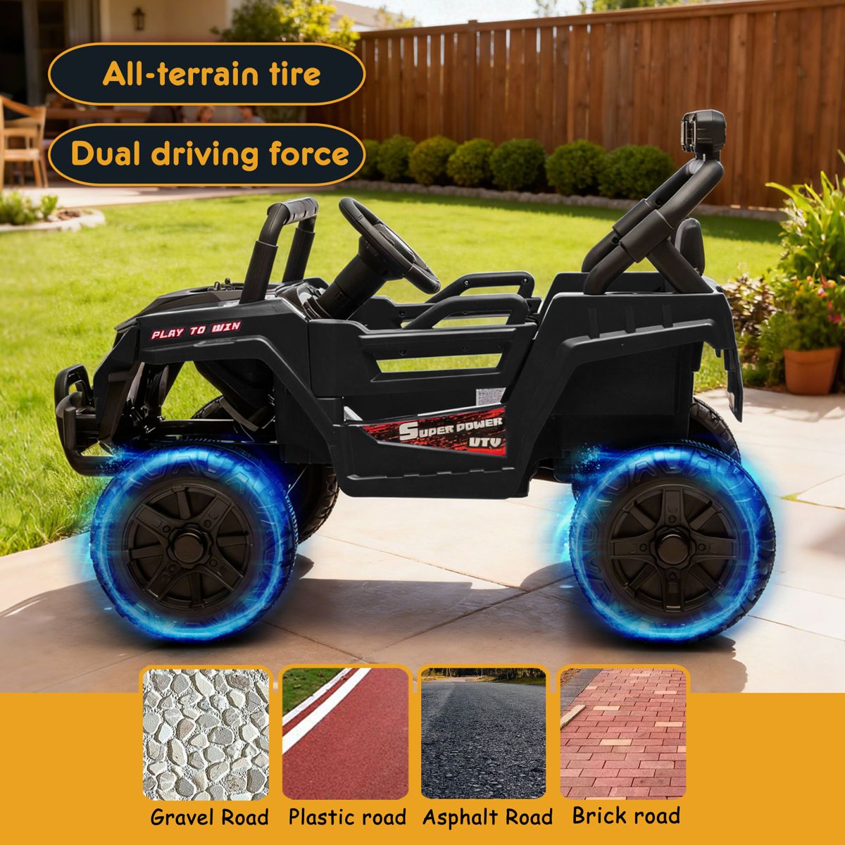 12V Kids Ride-On UTV with Remote Control — view 3