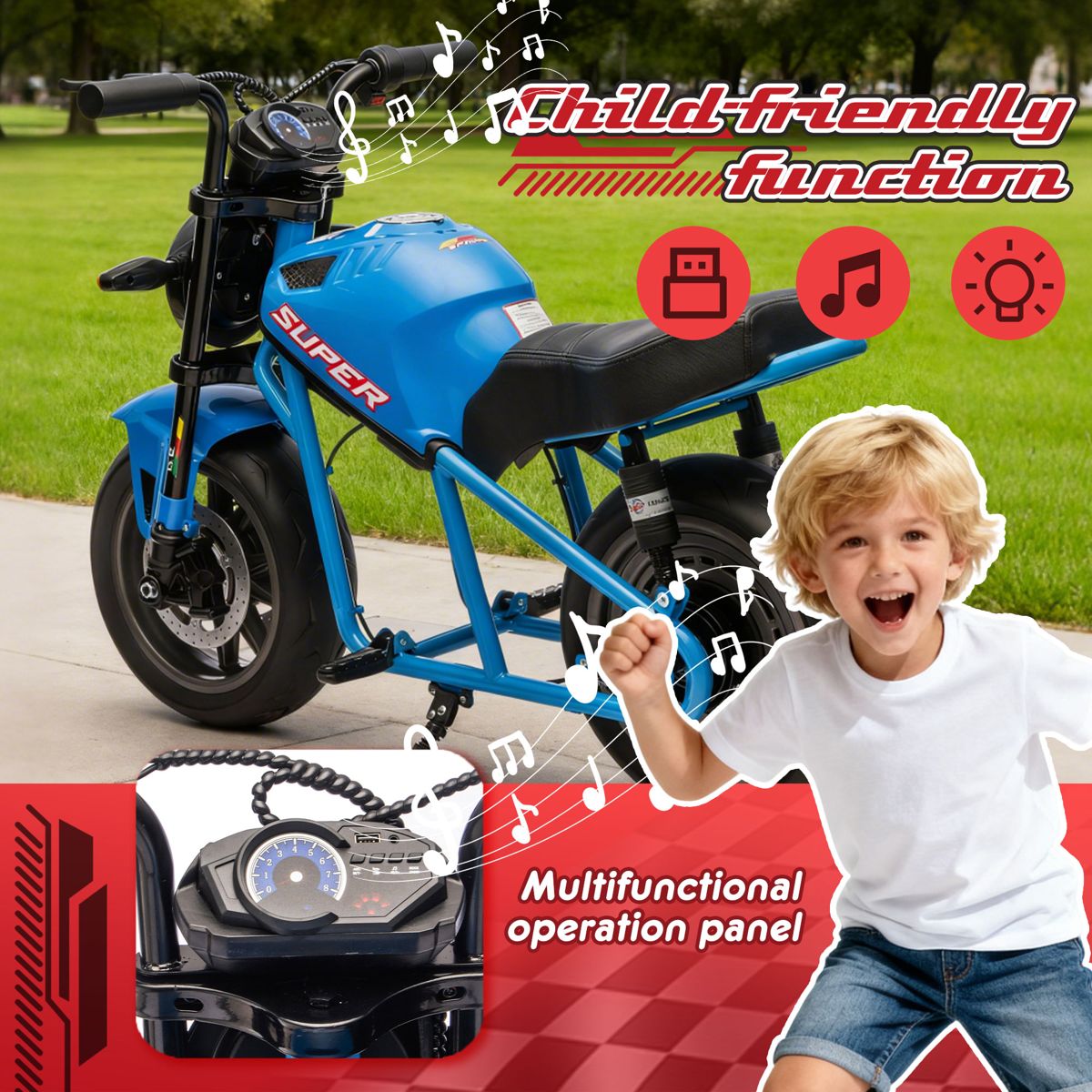 24V XL Ride-On Motorcycle with 14-Inch Wheels — view 4