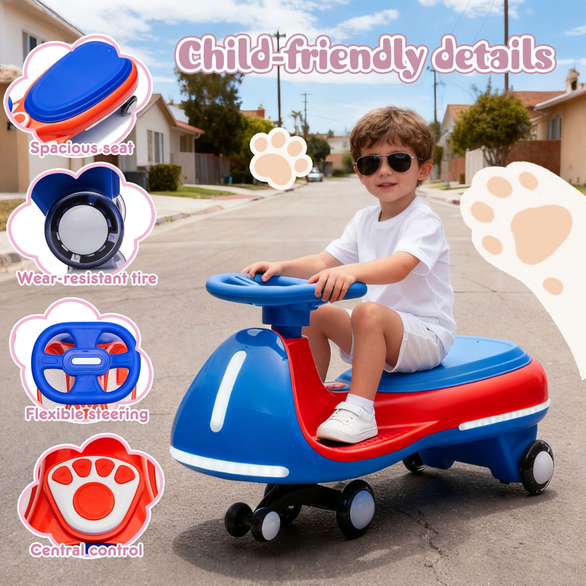 12V Electric Wiggle Car with LED Wheels — view 4