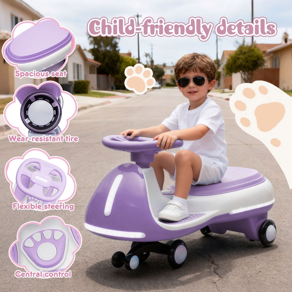 12V Electric Wiggle Car with LED Wheels — view 4