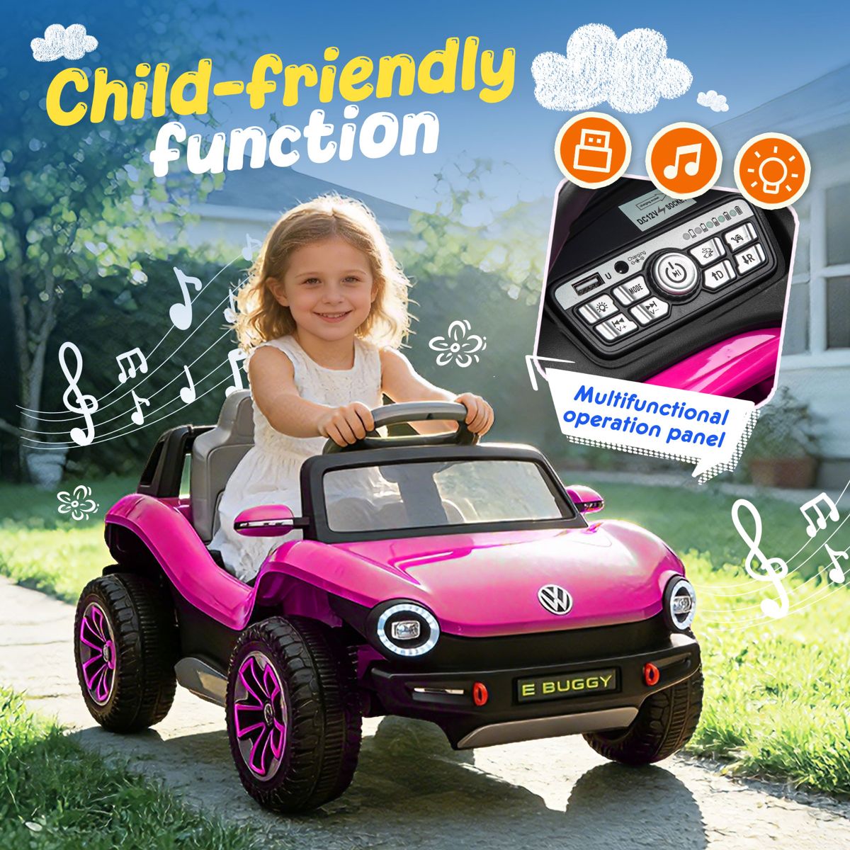 Licensed Volkswagen Beetle 12V Ride-On Car — view 4