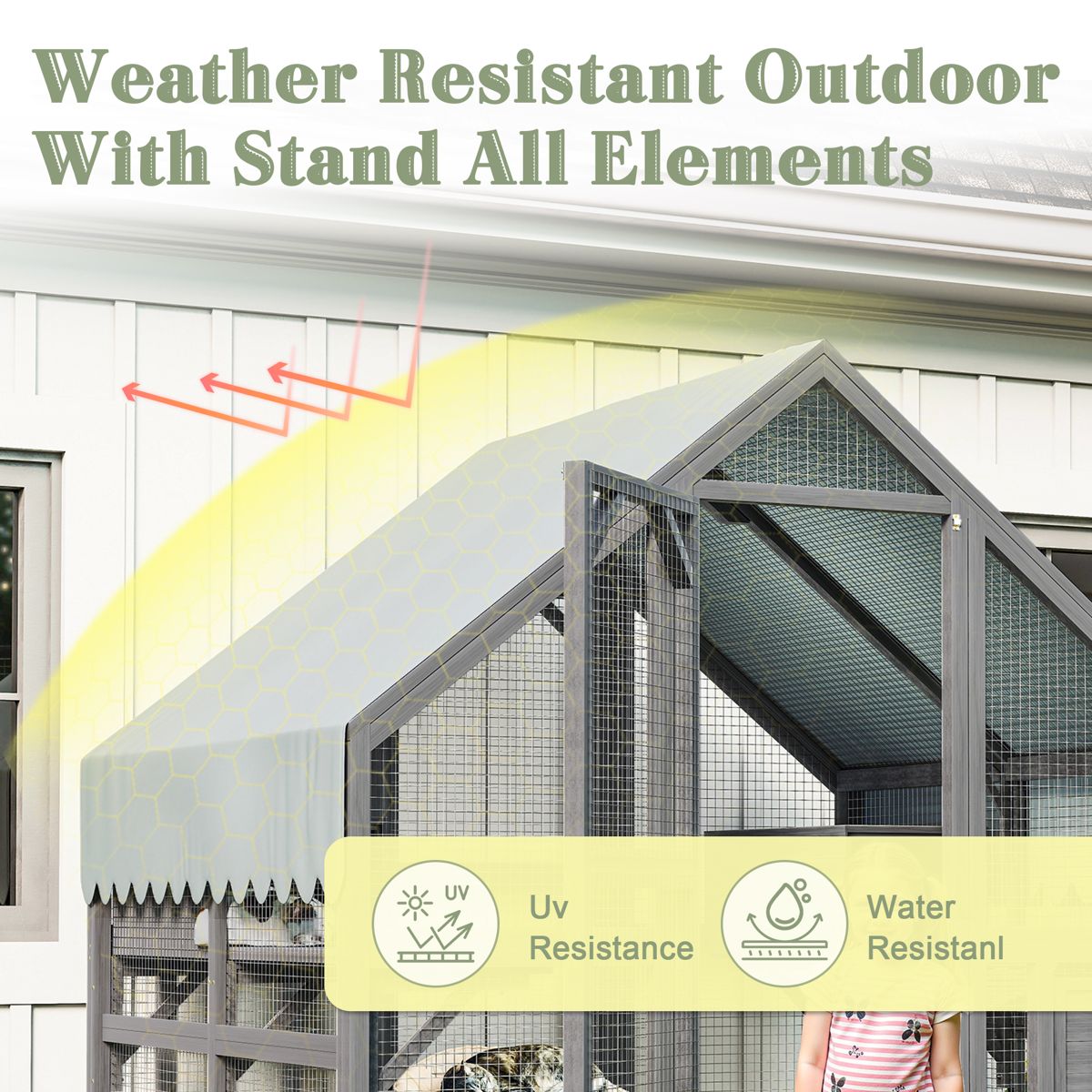 74-Inch Outdoor Cat Enclosure with Canopy — view 2